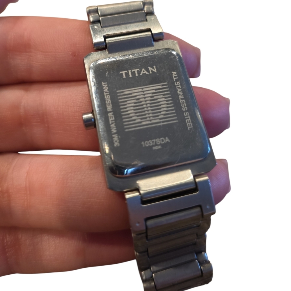 Silver Rectangular Men's Watch - Picture 3 of 3